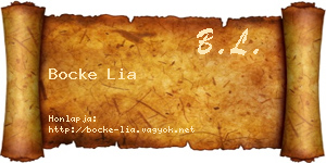 Bocke Lia névjegykártya